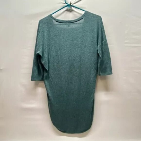 Express Ladies XS 3/4 Sleeve Rayon Blend Tunic Heathered Forest Green Soft Knit - Picture 9 of 11